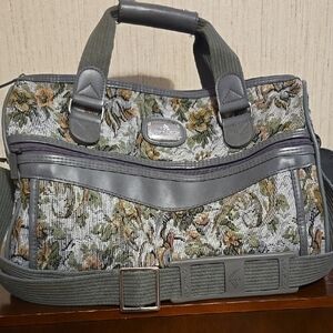 Vintage Jordache - Grey Floral Tapestry, Overnight bag, Clean